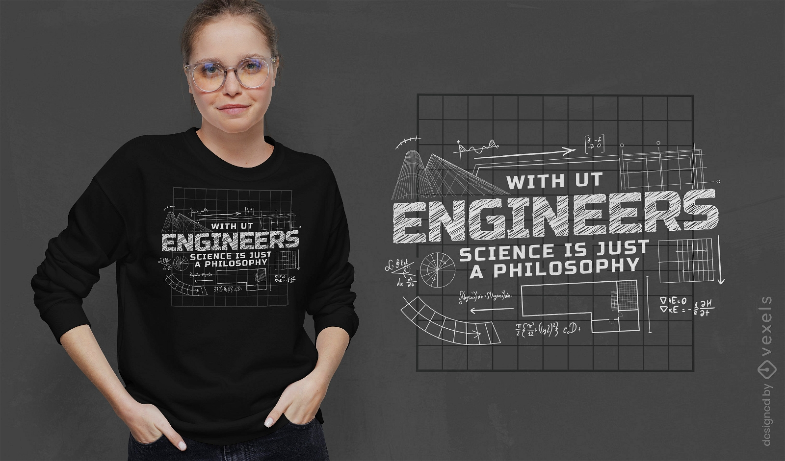 Design de camiseta de cita??o de engenheiros