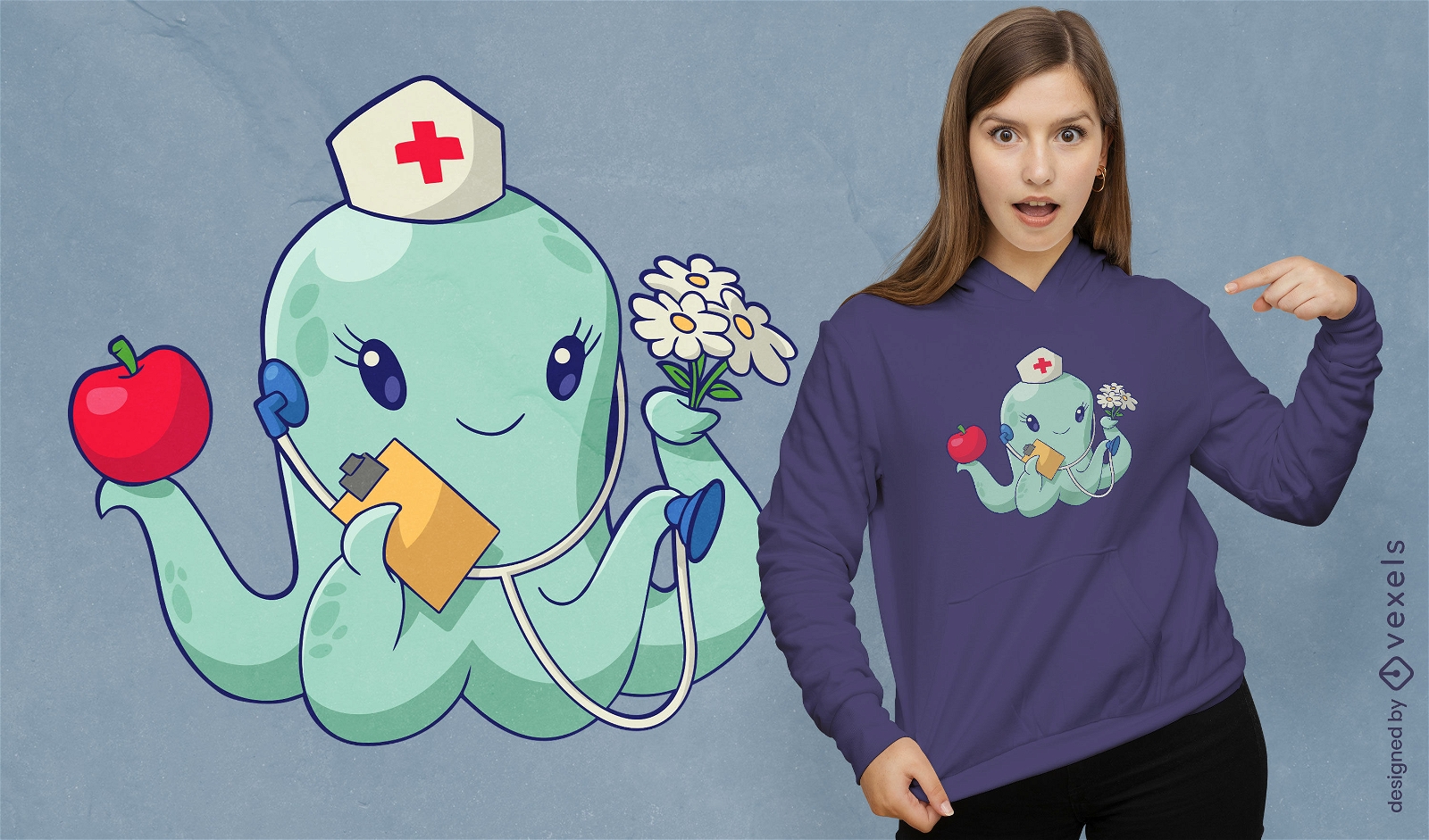 Octopus nurse t-shirt design