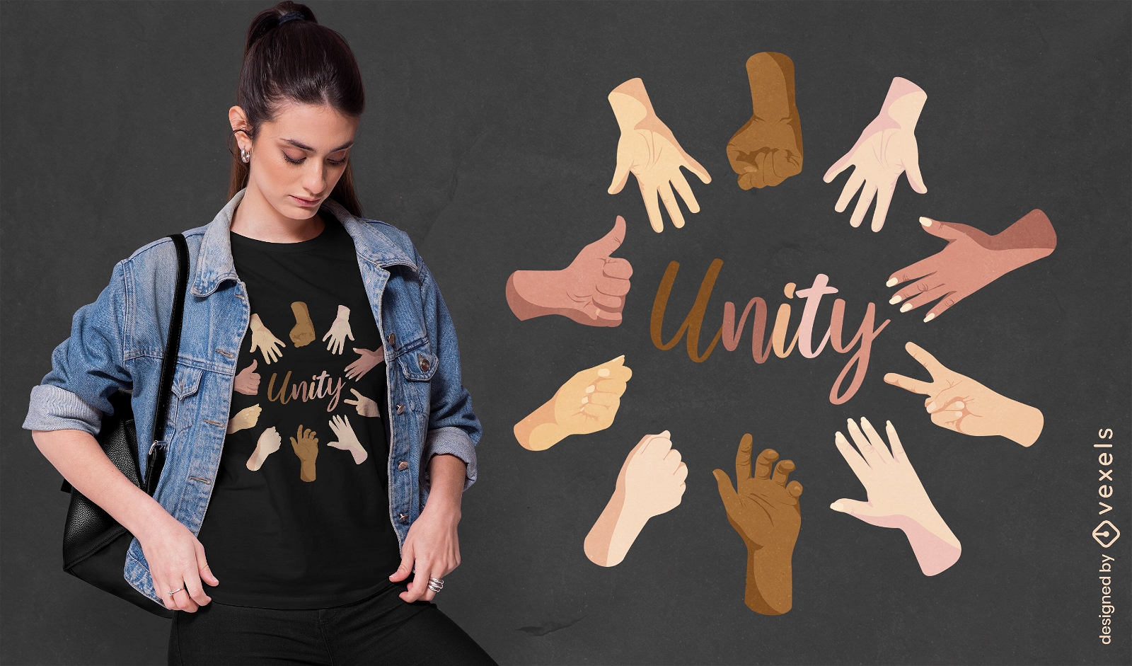 Unity hands design de camiseta