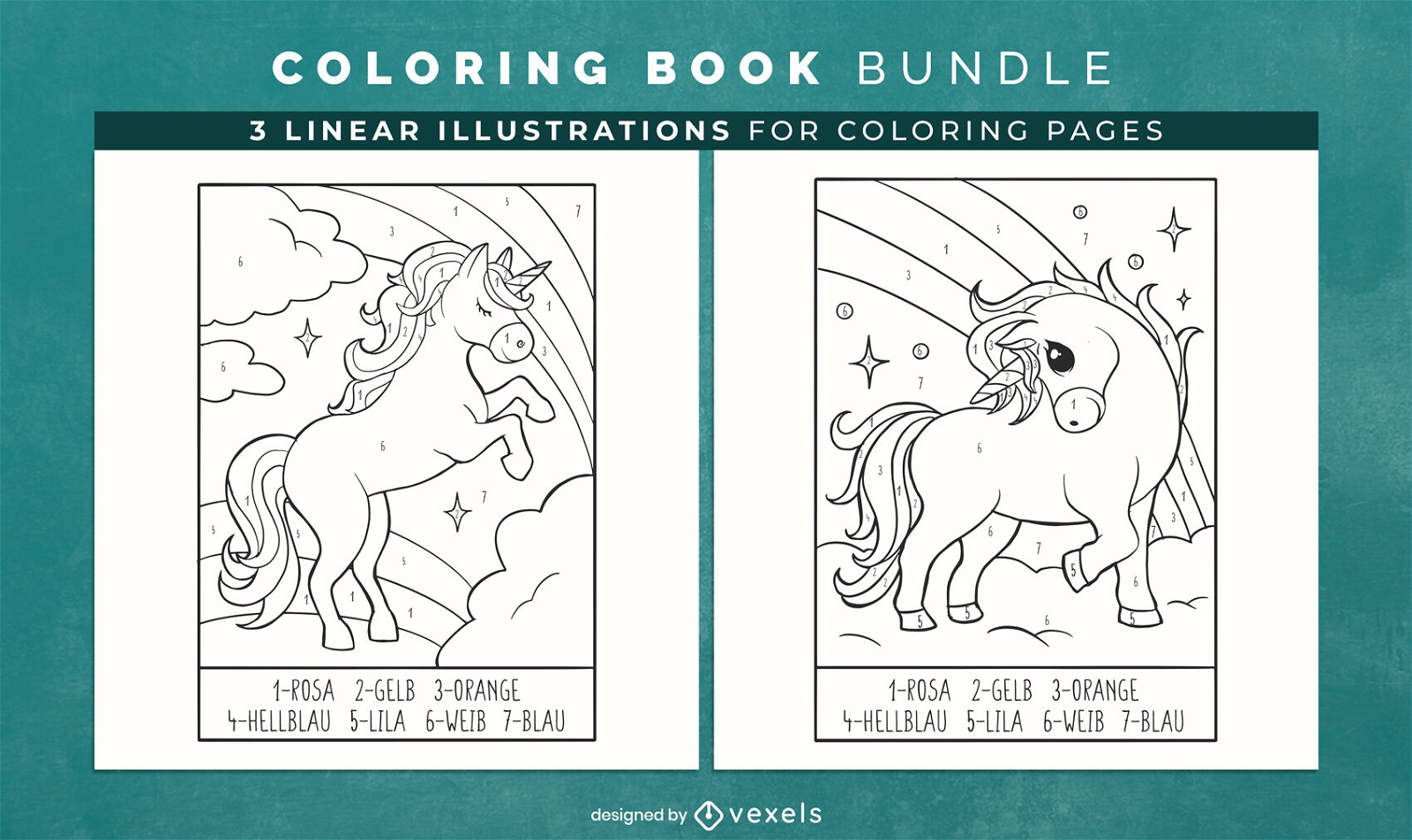 Dibujos de unicornios y arcoíris para colorear