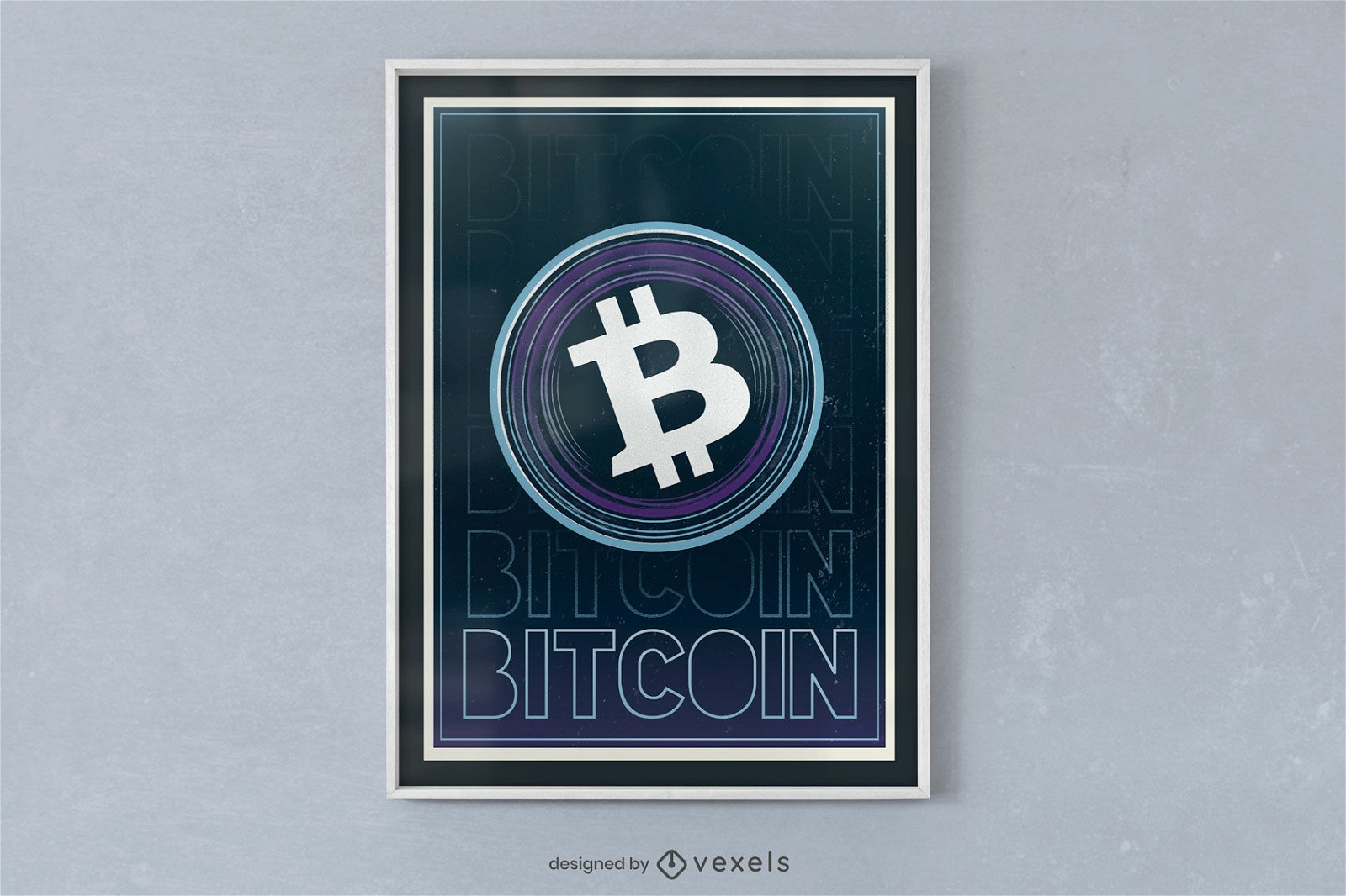 Design de cartaz de moeda Bitcoin