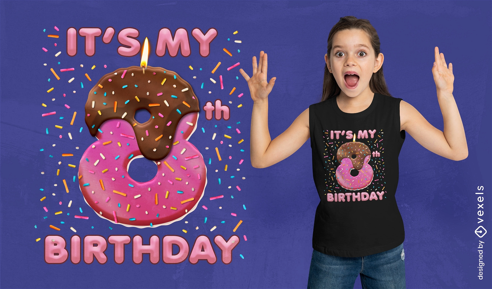 Doughnut birthday t-shirt design