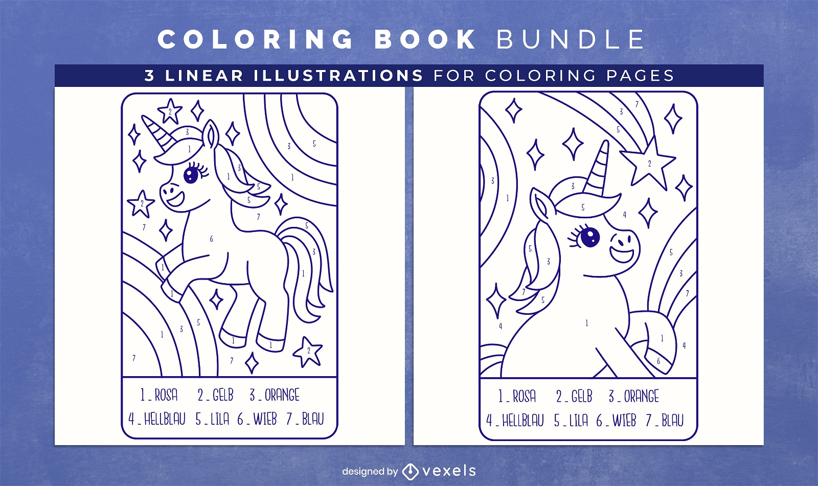 Sparkling unicorns coloring book pages
