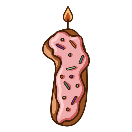 Pink donut with sprinkles PNG Design