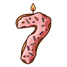 Birthday Cake With The Number Seven On It PNG & SVG Design For T-Shirts