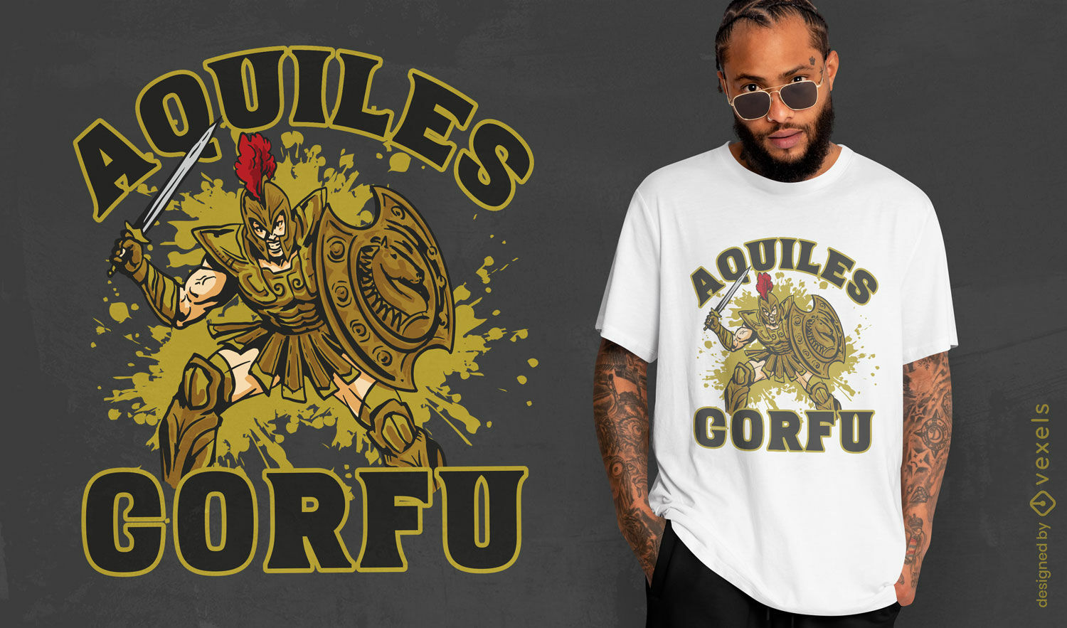 Diseño de camiseta de Aquiles.