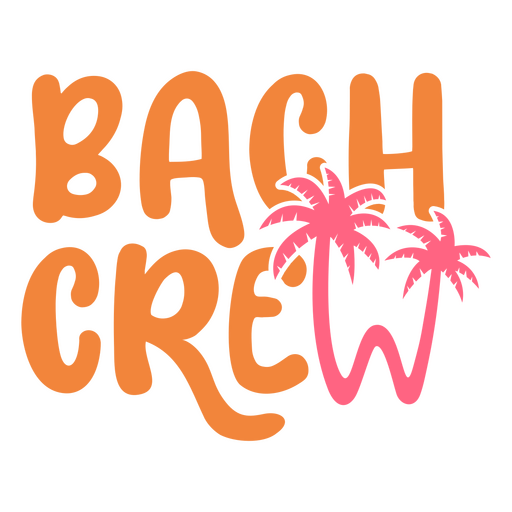Logotipo de Bach Crew con palmeras. Diseño PNG