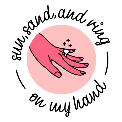Woman's hand with a pink nail polish on it PNG Design