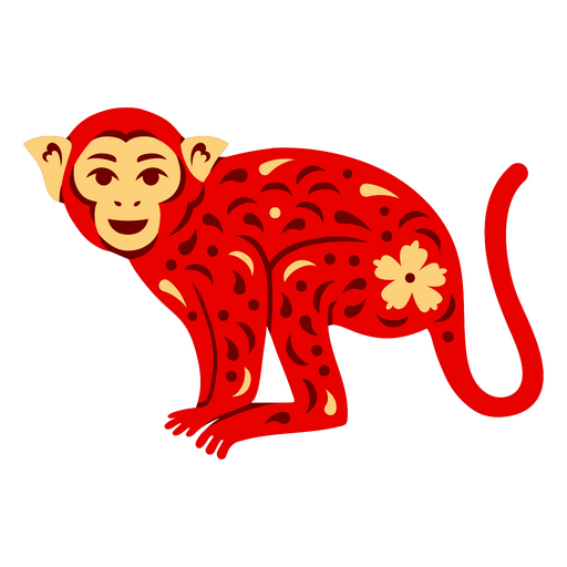 Año nuevo chino mono png Diseño PNG
