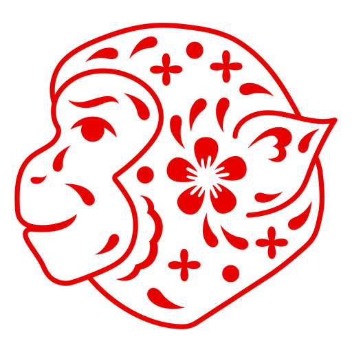 Cabeça de macaco vermelho Desenho PNG