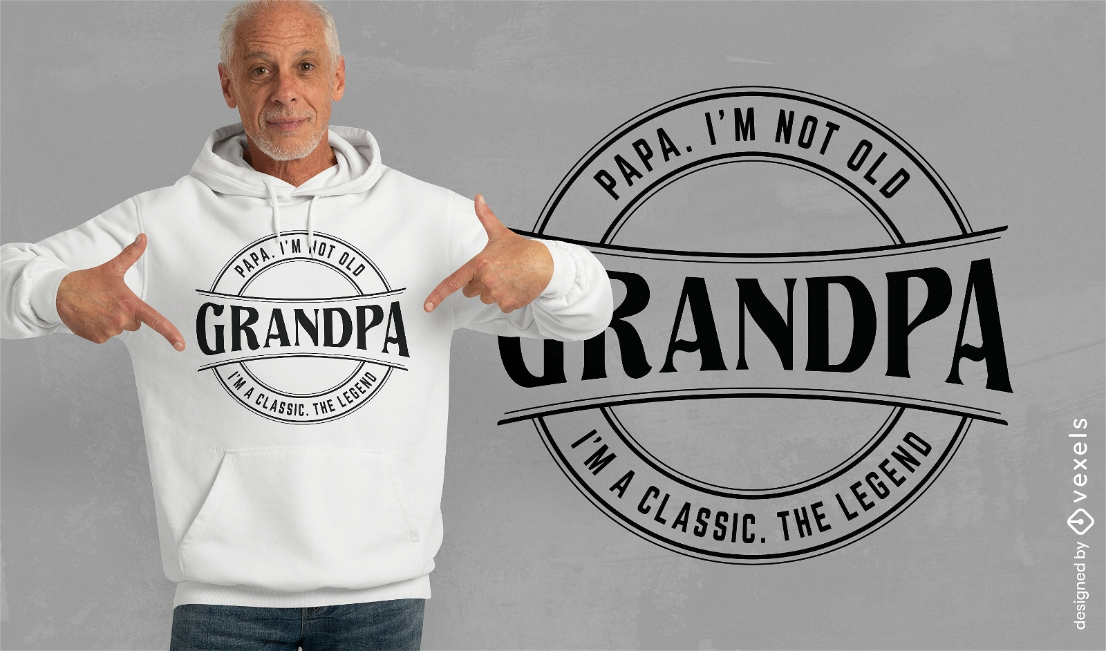 Diseño de camiseta de cita clásica de abuelo