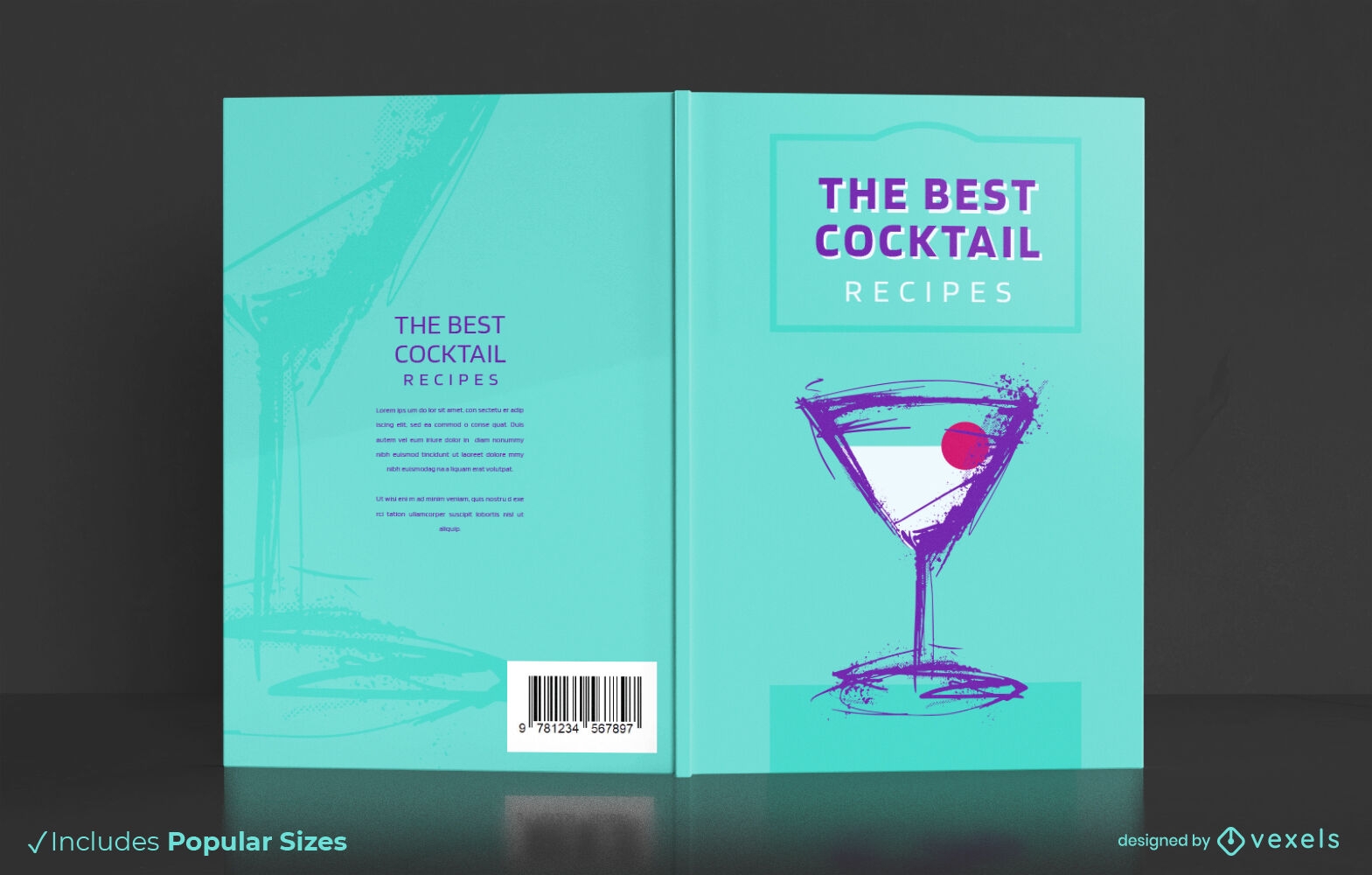 Buchcover-Design für alkoholische Cocktailgetränke