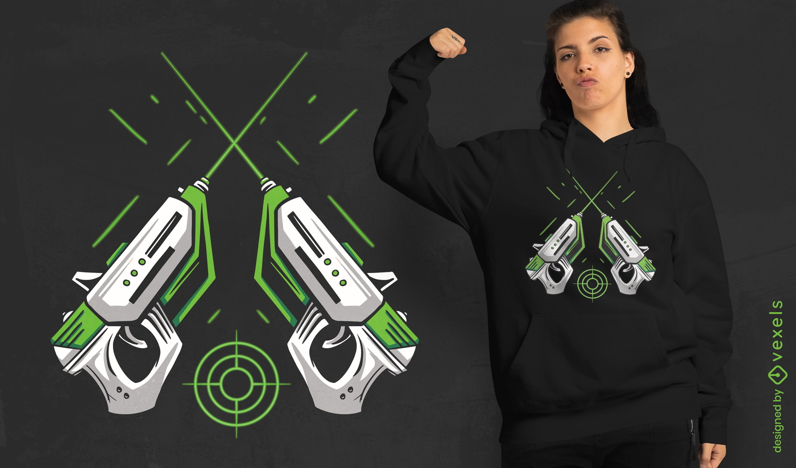 Designs Gráficos para Camisetas e Merch de arma a laser