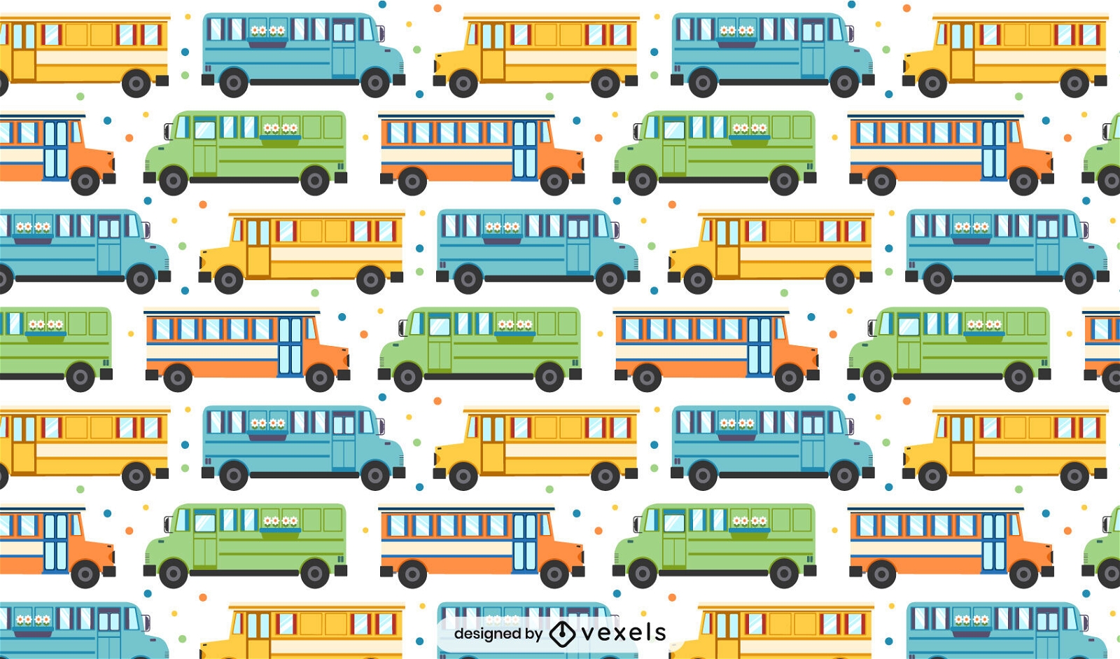 Diseño de patrón de autobuses escolares