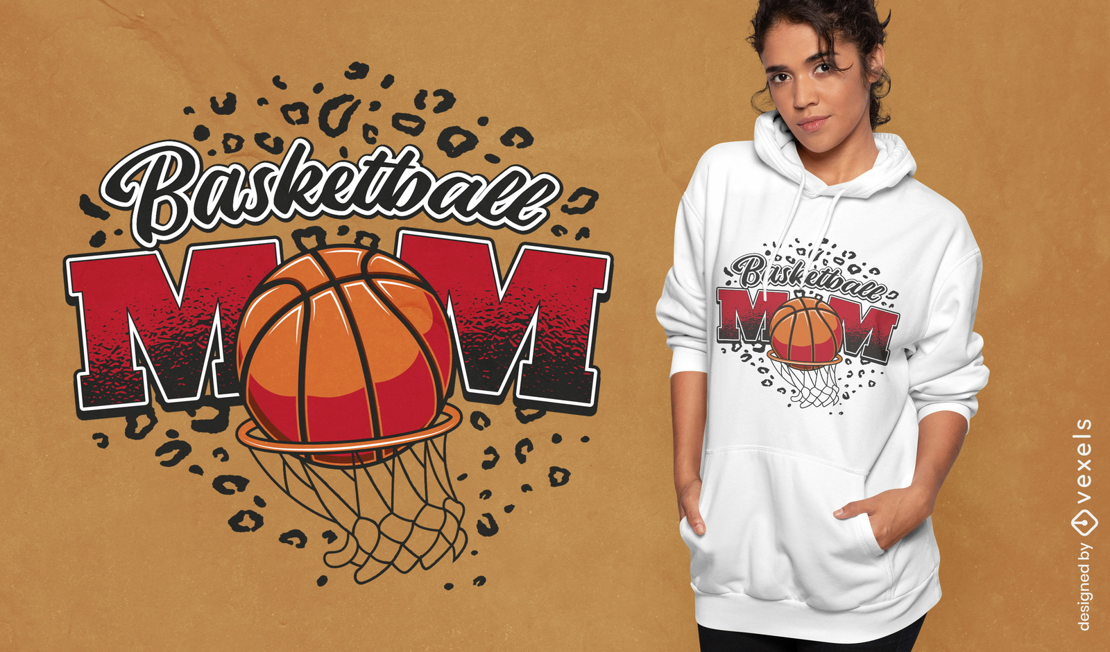 Design de camiseta de mãe de basquete