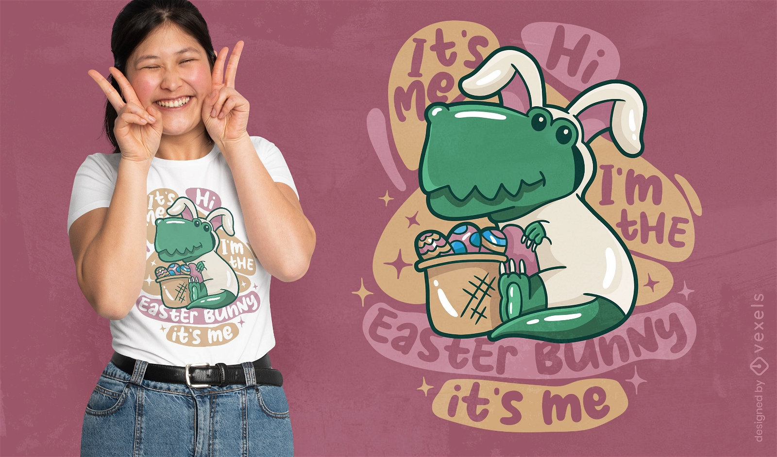 Easter animal dinosaur t-shirt design
