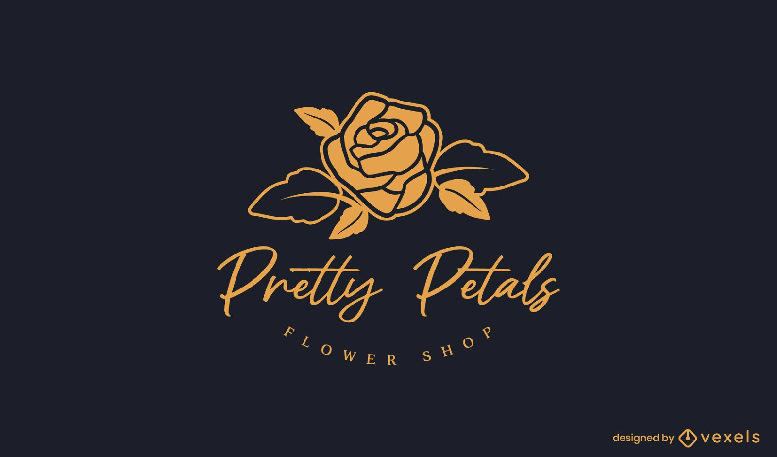 Rose flower elegant logo design
