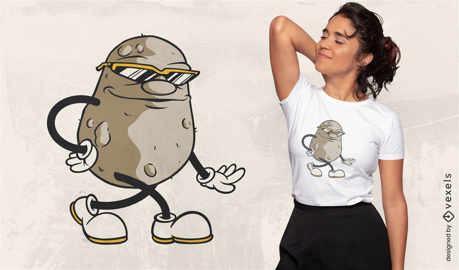 Kartoffel-Sonnenbrillen-T-Shirt-Design