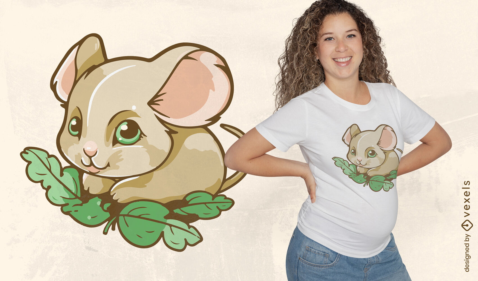 Diseño de camiseta de animal lindo lirón