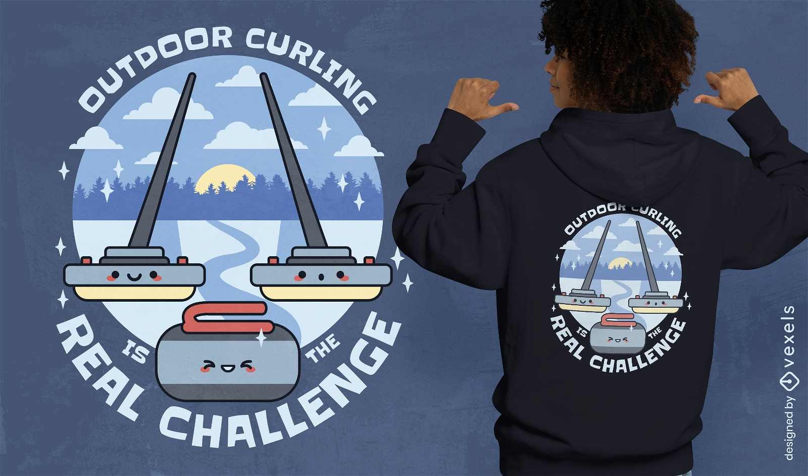 Curling sport quote t-shirt design