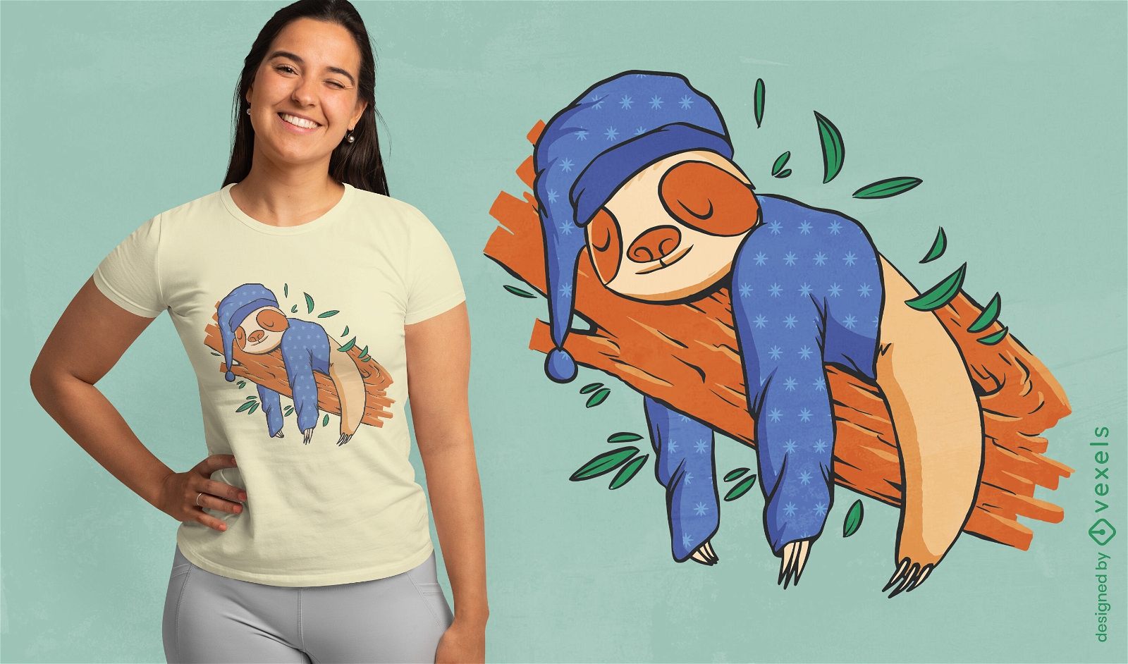 Sleepy sloth t-shirt design