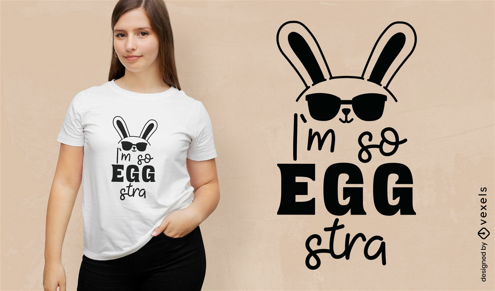Diseño de camiseta animal conejito con gafas.