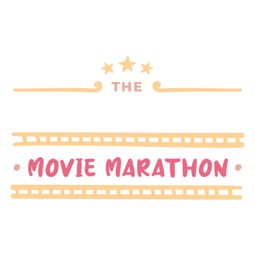 Fun movie marathon design with playful typography PNG Design