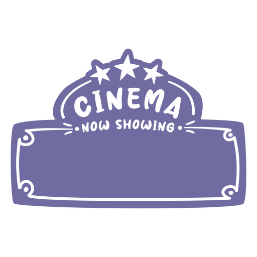 Purple sign that says cinema now shooting PNG Design