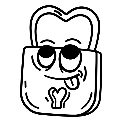 Design de cadeado de desenho animado divertido com um sorriso atrevido Desenho PNG