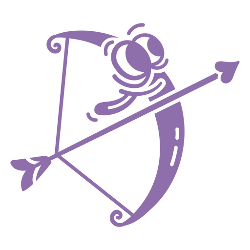 Purple bow and arrow icon PNG Design