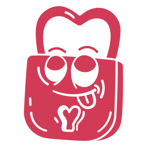 Bloqueio de coração vermelho de desenho animado Desenho PNG