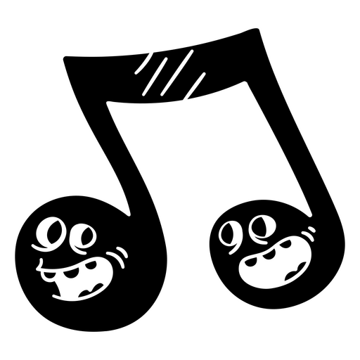 Ilustração de nota musical divertida com rostos expressivos Desenho PNG
