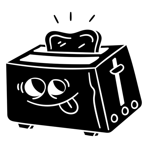 Design de torradeira de desenho animado divertido com expressão feliz Desenho PNG