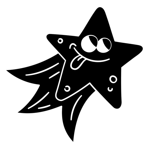 Design de estrela de desenho animado divertido com uma expressão caprichosa Desenho PNG