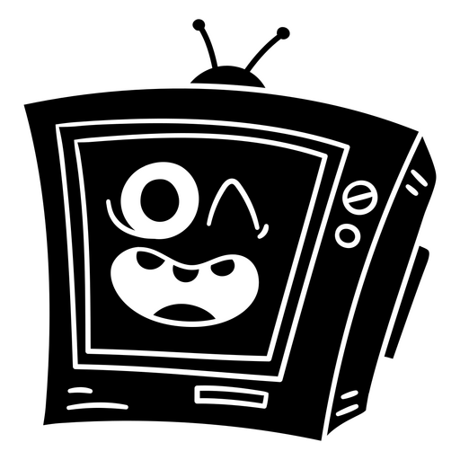 Design de televisão vintage lúdico com rosto expressivo Desenho PNG