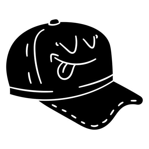 Design de boné divertido com um rosto sorridente peculiar Desenho PNG
