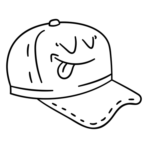 Design de boné animado com expressão lúdica do personagem Desenho PNG