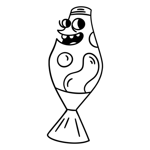 Design de luminária de lava com personagem de desenho animado divertido Desenho PNG