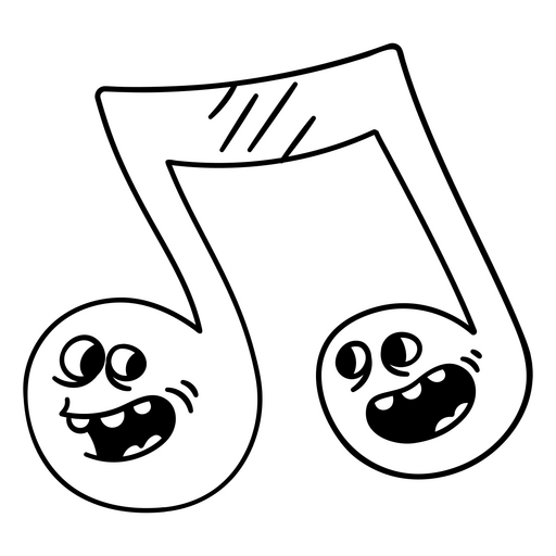 Ilustração divertida de nota musical Desenho PNG