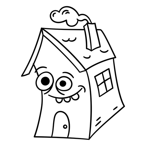 Design de ilustração de casa sorridente e caprichosa Desenho PNG