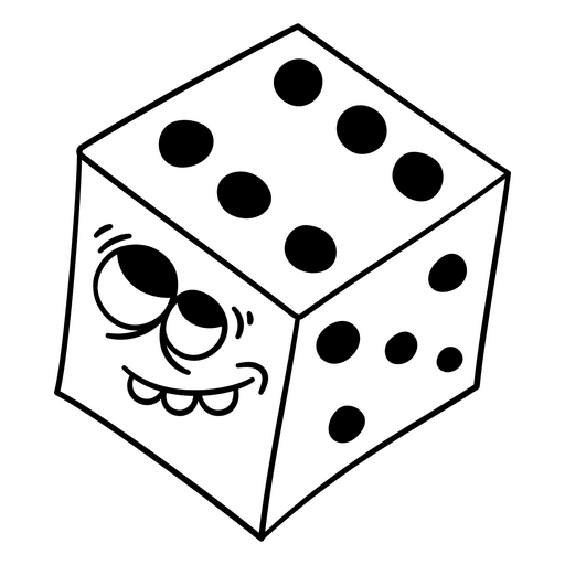 Design de dados de desenho animado divertido Desenho PNG