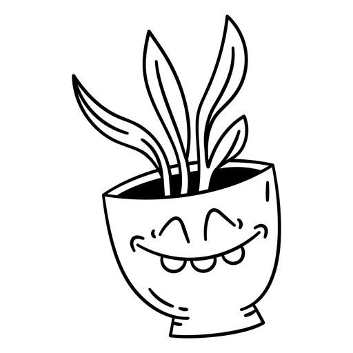 Diseño de maceta con una sonrisa juguetona Diseño PNG