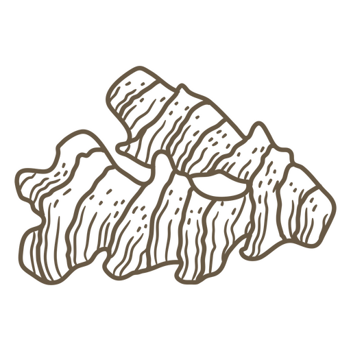 Ilustración minimalista de raíz de jengibre Diseño PNG