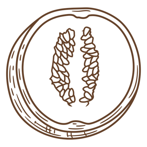 Stylized coffee bean illustration PNG Design