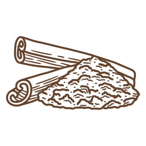 Illustration of a cinnamon stick PNG Design