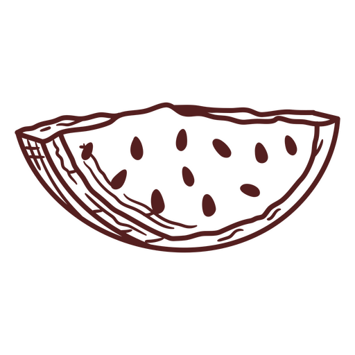 Hand drawn slice of watermelon PNG Design