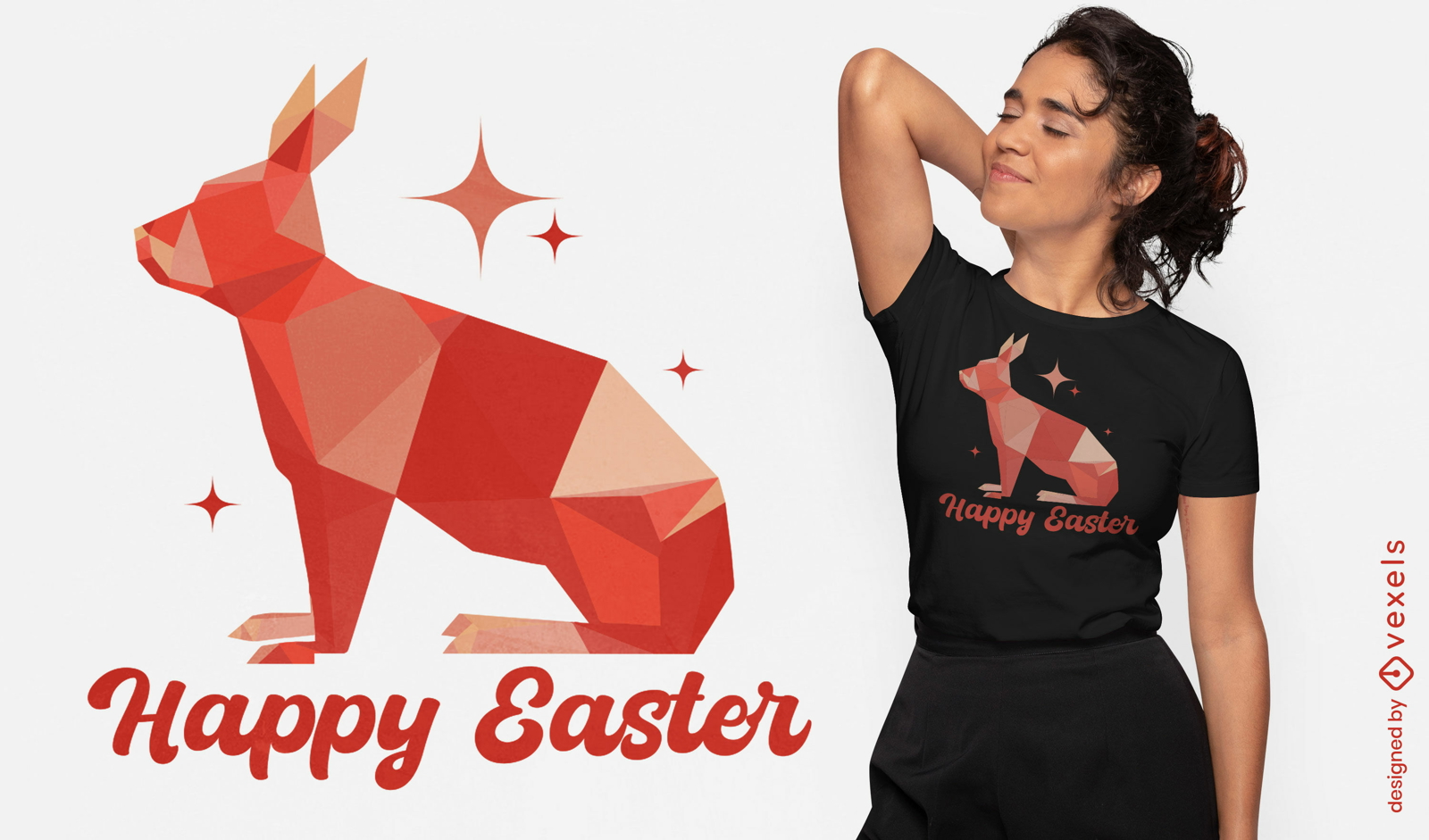 Geometric easter bunny t-shirt design