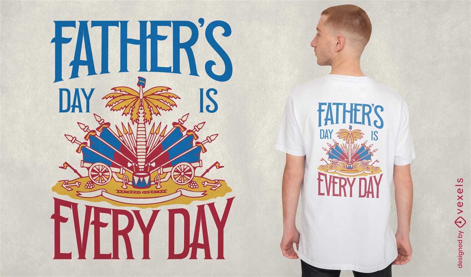 Design de camiseta com citação de dia dos pais haitiano