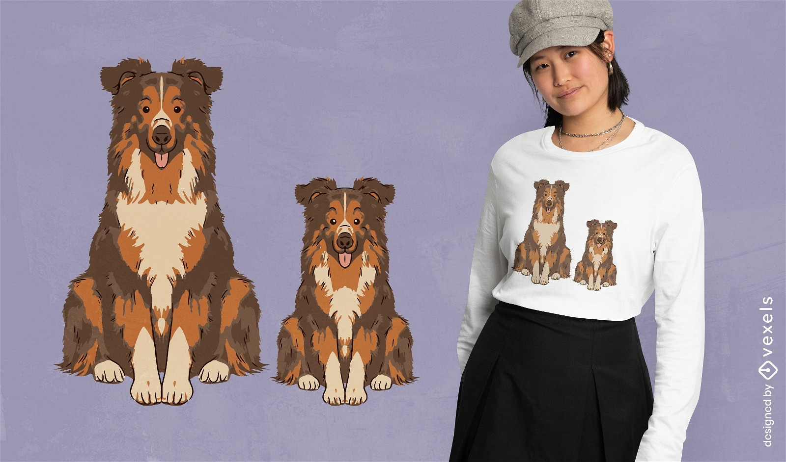 Diseño de camiseta para padres de perros collie.