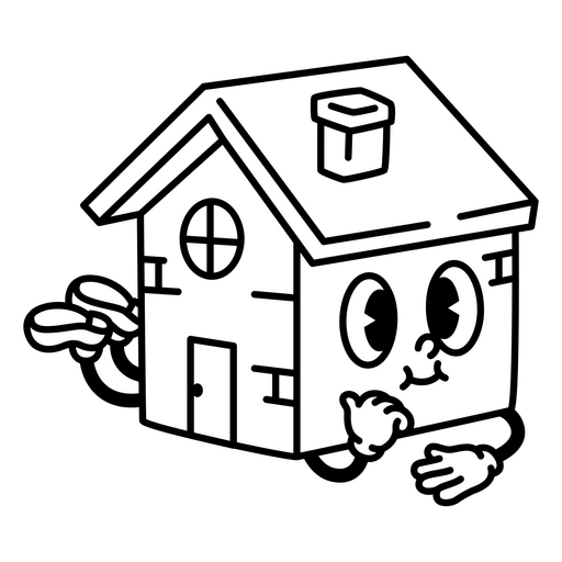 Design gráfico de casa de desenho animado lúdico Desenho PNG